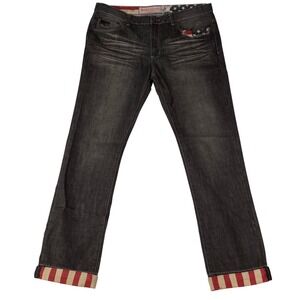 Winchester American Legend Mens 38x34 Dark Wash American Flag Straight Leg Jeans